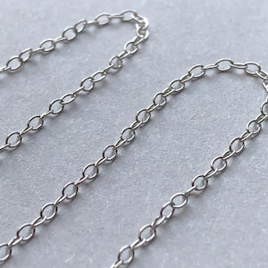 Round Cable Chain by the foot Wholesale, 925 Sterling Silver Cable Chain Bulk, 2x1.5 mm, ss s68 hp