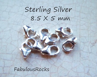 スターリングシルバー製ロブスタークラスプ（8.5 x 5 mm）卸売ジュエリー用品