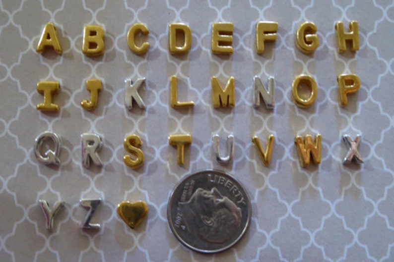 7 mm for custom mom personalize jewelry art ab Vermeil or Sterling Silver Initial Charm Alphabet Monogram Letter Pendant Charm Bead
