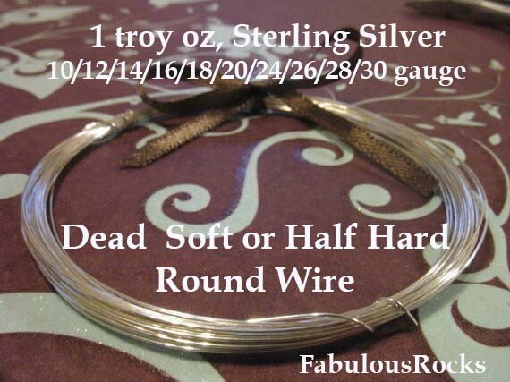 26 Gauge Round Half Hard .925 Sterling Silver Wire: Wire Jewelry, Wire  Wrap Tutorials