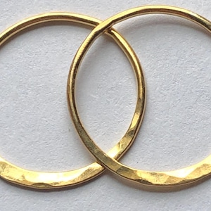 1-20 pcs, CIRCLE Eternity Infinity Rings Links Conectores, 20 mm / 24k Ouro Vermeil, Link de atacado MEIO MARTELADO, Texturizado artesanal n57.20 v