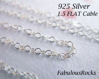 1-100 feet / Sterling Silver Chain, 1.5 mm Cable Chain, Necklace Chain, Jewelry Chain Wholesale ss, 88 hp