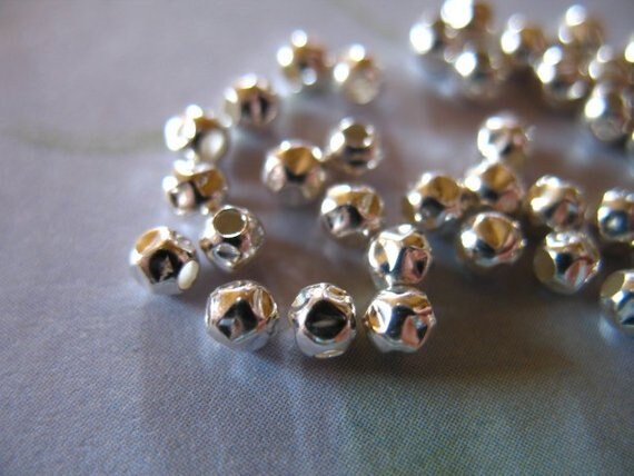 50 pz. 925 perline rotonde in argento sterling all'ingrosso