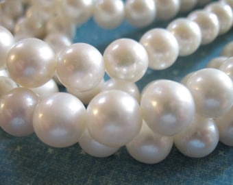 2 4 10 20 pcs, 7.5-8 mm, Loose Pearl, White Pearls, Round White Pearls, Pearl Bead, Cultured, Luxe AA to AAA, brides bridal rw 788 top solo