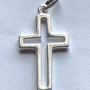 1-10 stuks, sterlingzilveren kruisbedelhangers, 23 x 15 mm, kruisomtrek, vet zwaar kruis, religieus-christelijke charme groothandel hp gdc solo