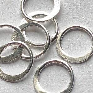Shop Sale..Sterling Silver Links Circle Connectors Eternity Rings, HALF HAMMERED, 2 pcs, 10 mm, organic n57.10plain hp