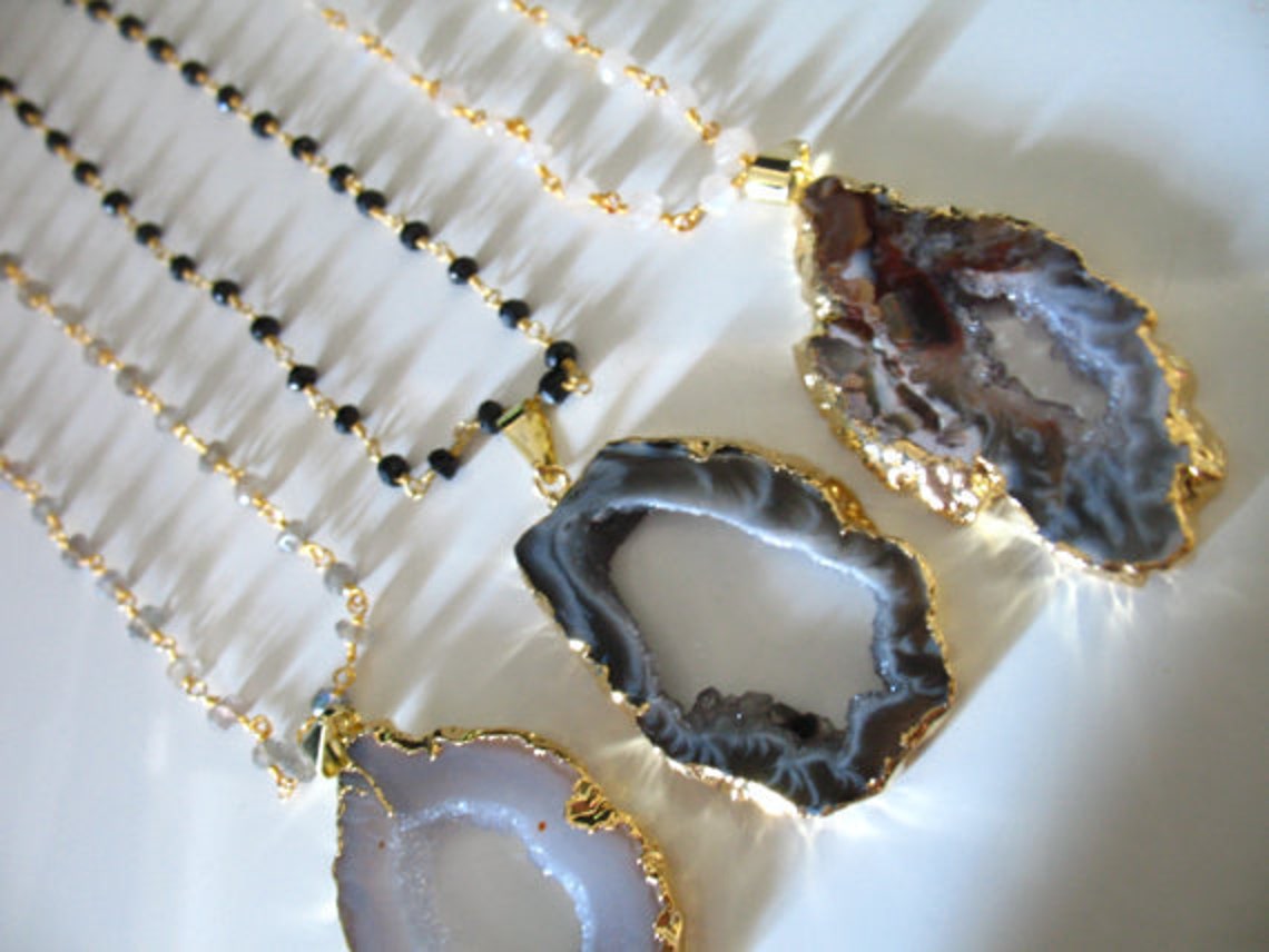 MOONSTONE Beaded Gemstone Chain Rosary Chain / choose Silver | Etsy