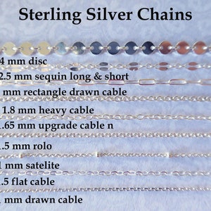 1-25 ft, Sterling Silver Chain Bulk Cable Satellite Rolo Sequin Lace Curb Necklace CHAIN Wholesale, 1-3 mm Unfinished Footage  925 Chain gs