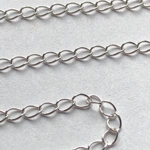 Silver CURB Necklace Chain, 16&quot; 17&quot; or 18&quot; inch, Sterling Silver FINISHED CHAIN, Wholesale Ready tp Wear 3.2x2.4 mm Curb Chain done DM99 hp