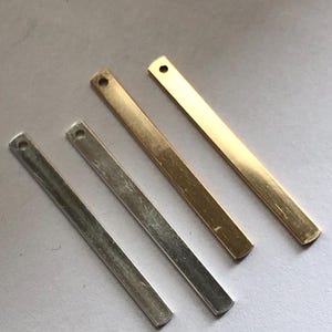Sterling Silber Stanzen Bar Anhänger, Gold Filled Anhänger, Minimalist DIY (26.5x2.2 mm)