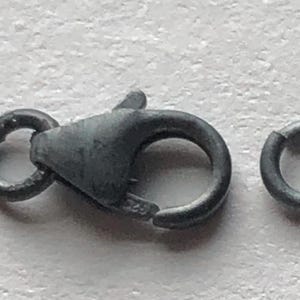 5-100 Sets / Oxidized Lobster Claw Clasps, Trigger Clasp, Lobster Clasp, Sterling Silver Clasps DIY Jewelry Supplies, 12.5x5 mm fc.s ox lc.1