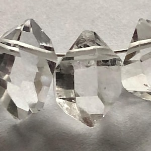 Top Drilled Herkimer, 10 - 12 mm, Herkimer Diamond Herkimer Gemstone Nuggets Herkimer Raw Crystal, Double Terminated, april birthstone