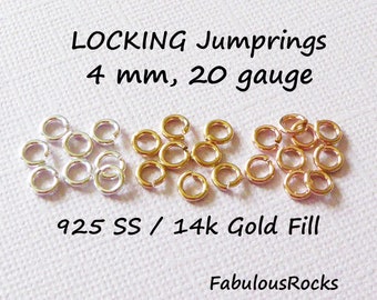 4 mm 20 gauge, Open Locking Jumprings Jump Rings Jump Locks Jumplocks, Wholesale Jewelry Findings Jewelry Supplies