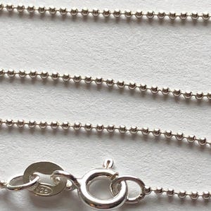 Sterling Silver Chain / 1 mm BALL Chain, 16 18 20&quot; inch, Finished Necklace Bead Chain Wholesale 925 SS / d33.20 d33.t tpc solo done hp