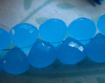 CHALCEDONY Onion Briolettes, Luxe AAA, Apatite Blue, 2-12 pcs,8-9.5 mm, wholesale beads brides bridal something blue 89