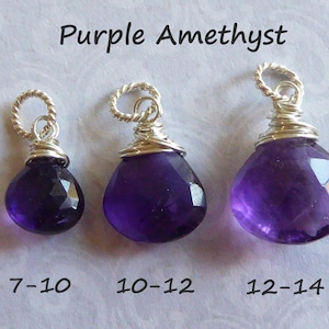 AMETHYST Charm Pendant Heart Add a Dangles, Gift for Her 14k Gold Fill or Sterling Silver, February Birthstone Jewelry Gift tr gd34 solo