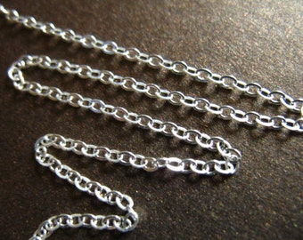 Sterling Silver Cable Chain, 2x1.6 mm Flat Links, Bulk Discount, thicker heavier, wholesale ss s80 hp