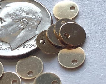 Piezas redondas en blanco rellenas de oro de 14 k, 6 mm, calibre 24