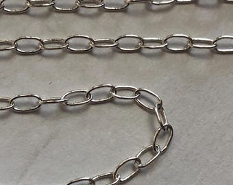 スターリングシルバー製ラウンドケーブルチェーン、3x2.5mm、中量級
