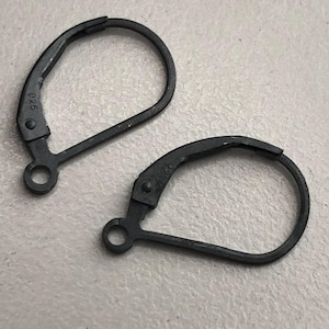 1-10 pairs / Oxidized LEVER BACKS LeverBack Earrings Earwires Ear Wires Wholesale, 925 Sterling Silver Leverback Earrrings 15X9 mm / me