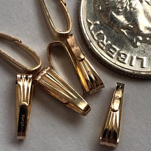 5-100 pcs / Gold Filled Snap on Bails, Necklace Pendant Charm Bails / 8x2.5 mm, small tiny / wholesale jewelry findings supplies nb3