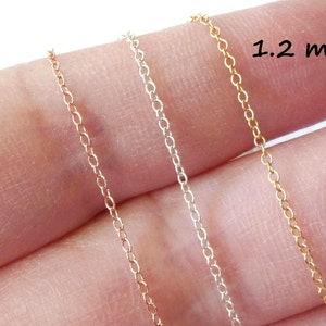 1.2 mm Gold Filled Chain, Gold Round Cable Chain, 14k Gold Fill Wholesale Necklace Chain Dainty Thin Strong Jewelry Chain s9 sgf9 solo fcc q image 3