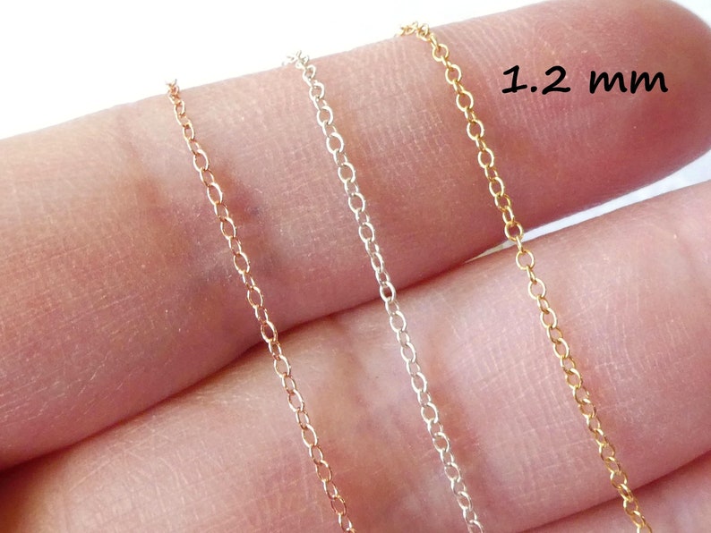 1.2 mm Gold Filled Chain, Gold Round Cable Chain, 14k Gold Fill Wholesale Necklace Chain Dainty Thin Strong Jewelry Chain s9 sgf9 solo fcc q image 3