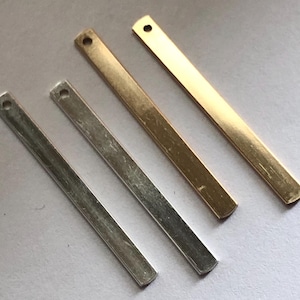 Bar Blank Charm Pendant Link Connector / Sterling Silver or 14k Gold Fill Rectangle Bar, 26.5x2.2 mm / wholesale modern bar nh