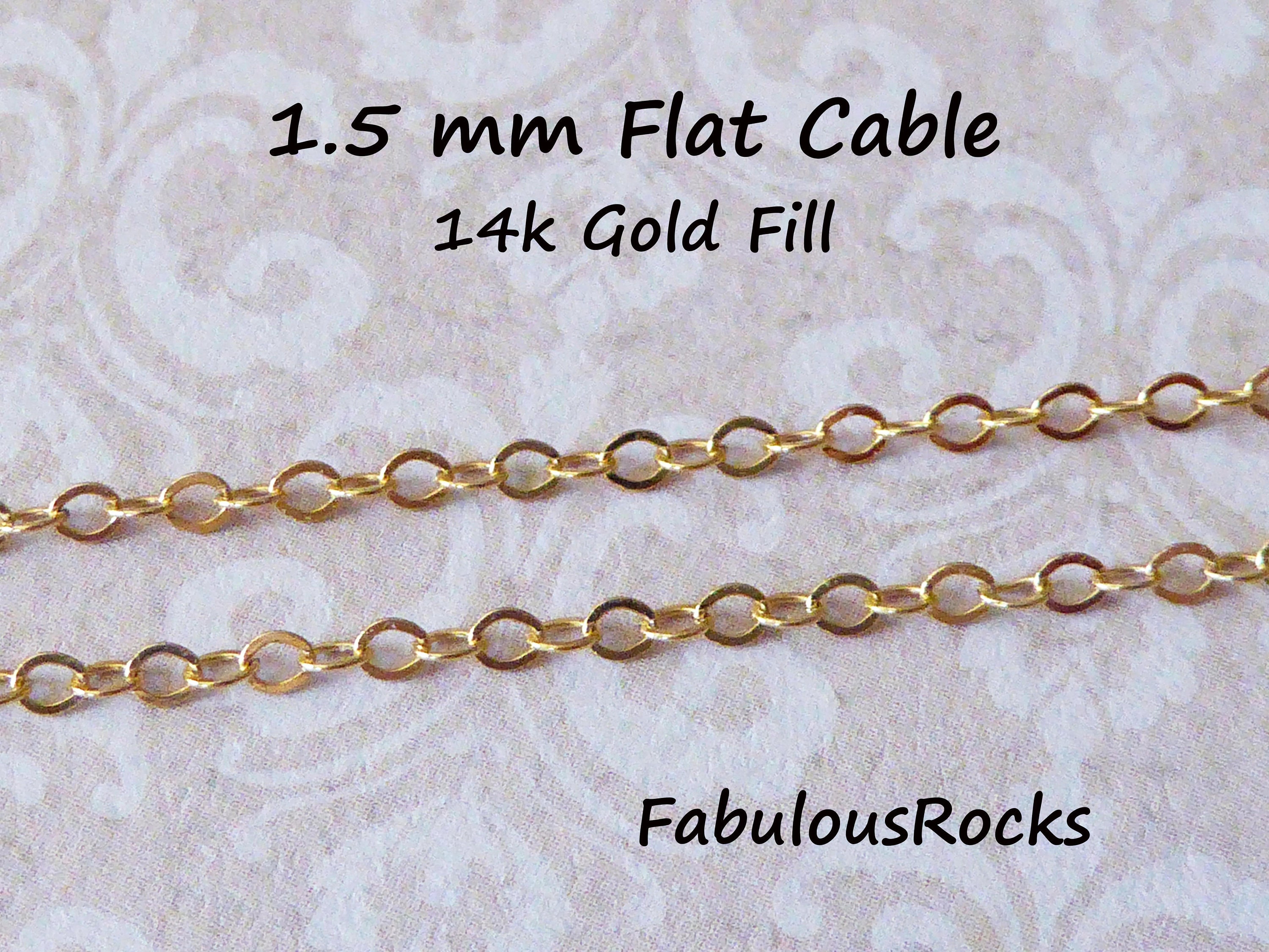 Gold Chain by the Foot 14k Gold Filled 2x1.5 Mm Flat Cable Etsy UK