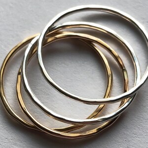 Knuckle Rings Stack Rings Midi Ring / Sterling Silver or Gold Fill / Thin Skinny Stackable Ring Stack Ring Band Ring Set / Size 1-9.5, sr1-c