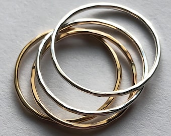 Knuckle Rings Stack Rings Midi Ring / Sterling Silver or Gold Fill / Thin Skinny Stackable Ring Stack Ring Band Ring Set / Size 1-9.5, sr1-c