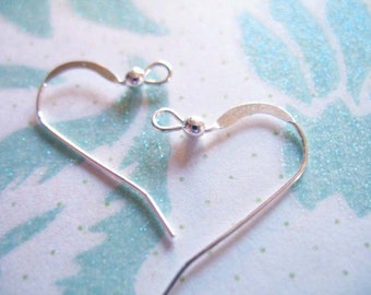Sterling Silver French Hook Earwires: 25x12mm Jewelry Findings