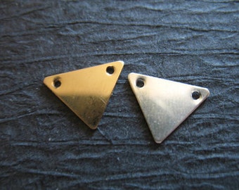 5 pcs, TRIANGLE Pendant Charm, Goldl Fill or Sterling Silver 12.5x10 mm, for geometric modern simple layering jewelry tb