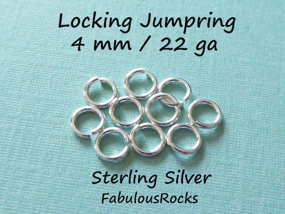 Locking Sterling Silver and Gold Filled JUMP RINGS, Wholesale Supplies 4 mm 22 gauge