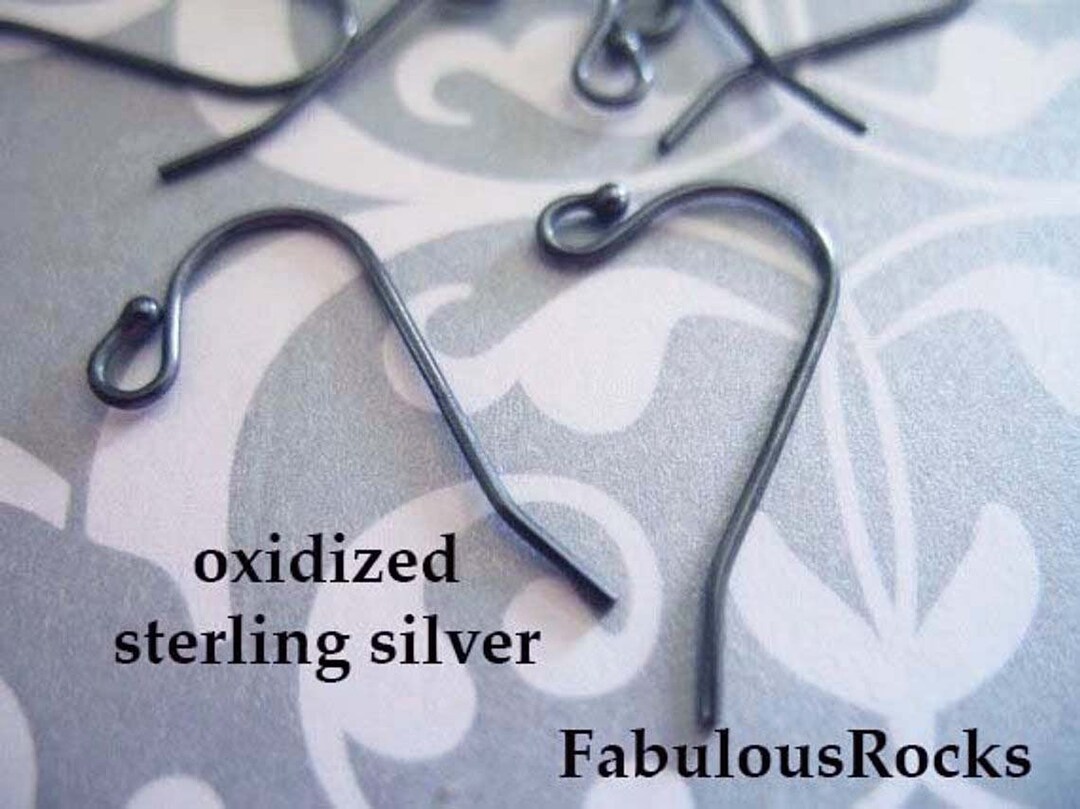 Ganci Per Orecchini In Argento Sterling Ossidato: Stile Francese