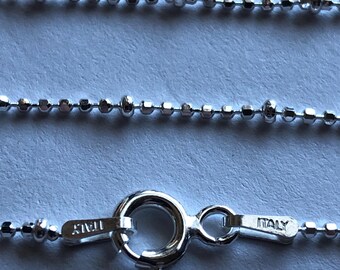 Sterling Silver Satellite Beaded Chain, 16 inch, 2mm, Finished