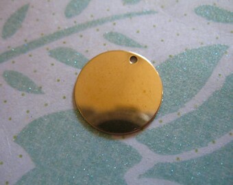 Gold Blank Disc, 16 mm, over 5/8" inch, 14kt Gold Filled Round Stamping Blank, bulk pricing, metal blank16 solo