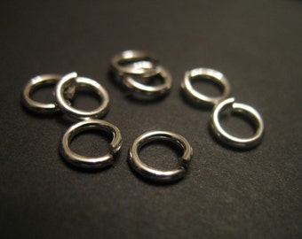 925 Sterling Silver Jump Rings, LOCKING, Secure closure, Open, 4 mm, 20 gauge, 25-500 pieces Bulk Wholesale USA made jr4 hp plain