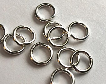 Sterling Silver Locking Jump Rings, Heavy Gauge, 8mm 16ga