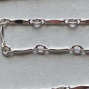 Sterling Silver Chain by the foot, BAR LINK Necklace Chain, Dapped, 8.5x1 mm, heavy weight, designer, ss, s45 hp