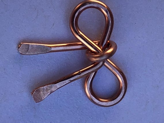 Rose or Yellow Gold Filled Bow Pendant Charm, Handmade Ribbon Knot (12x11.5 mm)