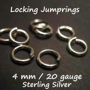 LOCKING Jump Rings, Sterling Silver, Jump Locks, Bulk, 4 mm 20 ga Open Wholesale  hp fc.s jr4