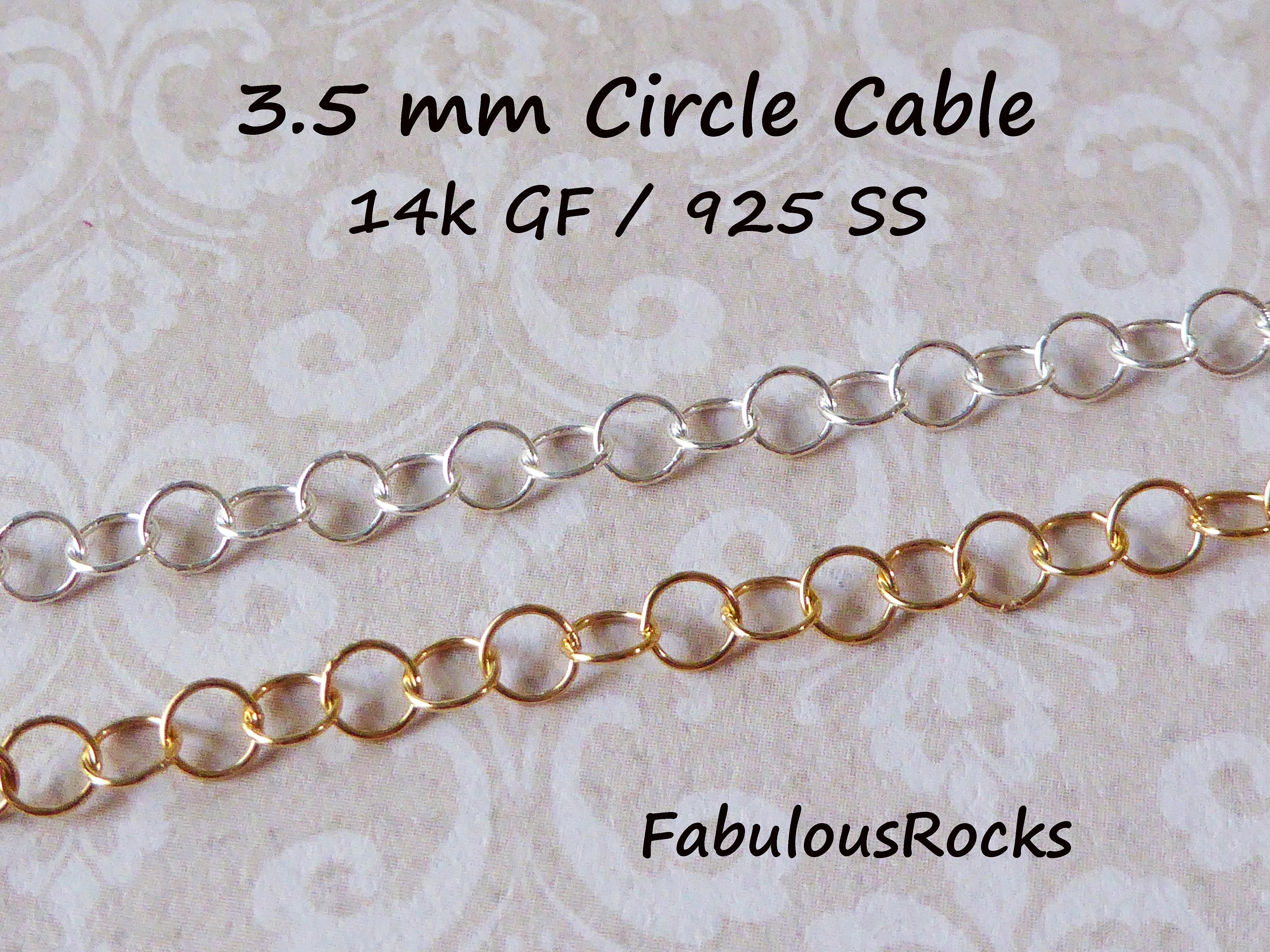 3 Feet of Sterling SIlver Chain. Round Rolo Chain, Smooth and Round Ro –  Puritybeads