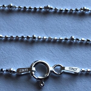 18&quot; inches, 2 mm, Beaded Satellite Ball Chain / 925 Sterling Silver Finished Necklace Chain Wholesale, made in Italy, done  d1.18 hp solo