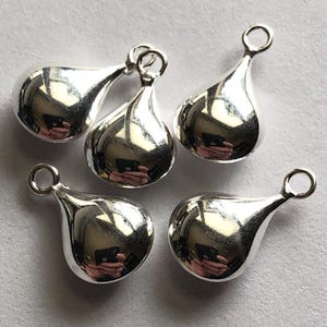 1 paire / Pendentifs à breloques en forme de larme en argent sterling / 14 x 8 mm, résultats de bijoux en gros hp td14 p