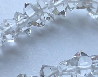 Herkimer-diamantkralen van 7-8 mm, helder kwartskristal, dubbel beëindigd