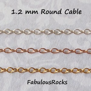 1.2 mm Gold Filled Chain, Gold Round Cable Chain, 14k Gold Fill Wholesale Necklace Chain Dainty Thin Strong Jewelry Chain s9 sgf9 solo fcc q image 1