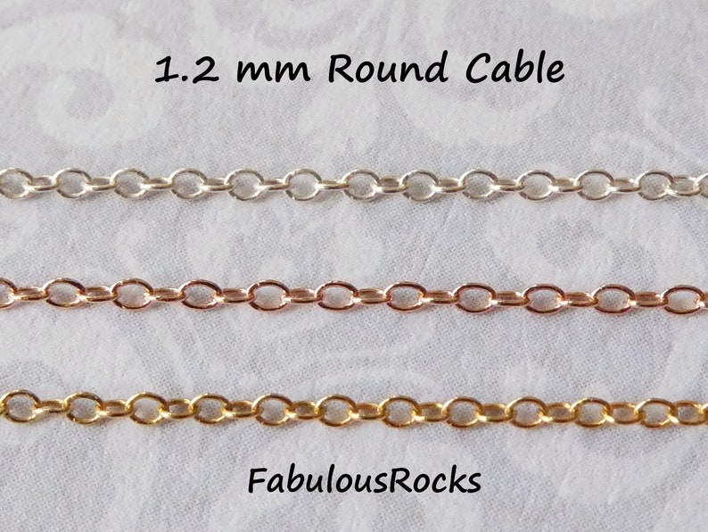 1.2 mm Gold Filled Chain, Gold Round Cable Chain, 14k Gold Fill Wholesale Necklace Chain Dainty Thin Strong Jewelry Chain s9 sgf9 solo fcc q image 1