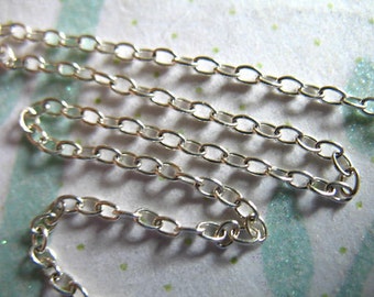 3 feet, Silver Chain, Sterling Silver Cable Chain, 10-30% Less, 2.3x1.65 mm, unfinished chain ss S65 hp