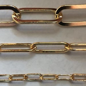 14k Gold Filled Chain, 1 2 3 4 5.5 7 mm Drawn Cable Necklace Chain, Paperclip Chain Paper Clip Chain, Wholesale Jewelry Chains, solo sgf q